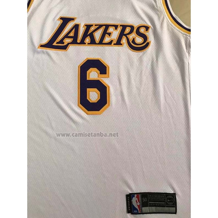 Camiseta Los Angeles Lakers LeBron James #6 Association 2021-22 Blanco